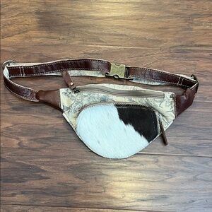 Myra Bag Brown and Cream Belt Bag